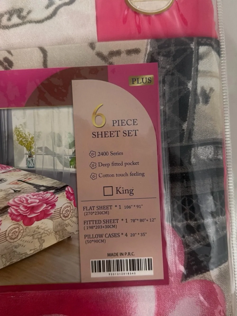 Liliana Pink and Cream Floral King Sheet Set